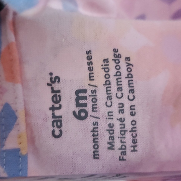 Carter's Baby Girl Spaghetti Strap Floral Print Shirt Size 6 Months 100% Cotton - Picture 4 of 6